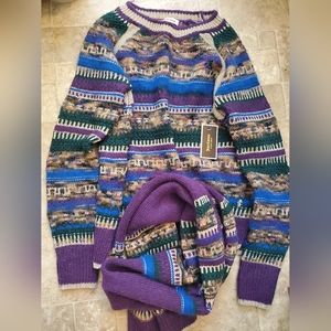 JUICY COUTURE EVERGREEN COMBO PULLOVER SWEATER XL